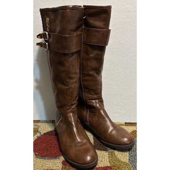 Top Moda Boot Womens Zip 16" High Size 6 Brown NWOT Fashion Hip Boho - Picture 2 of 5